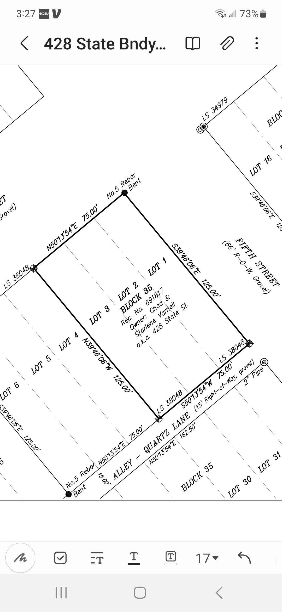Varnell survey 428 State Town of Pitkin